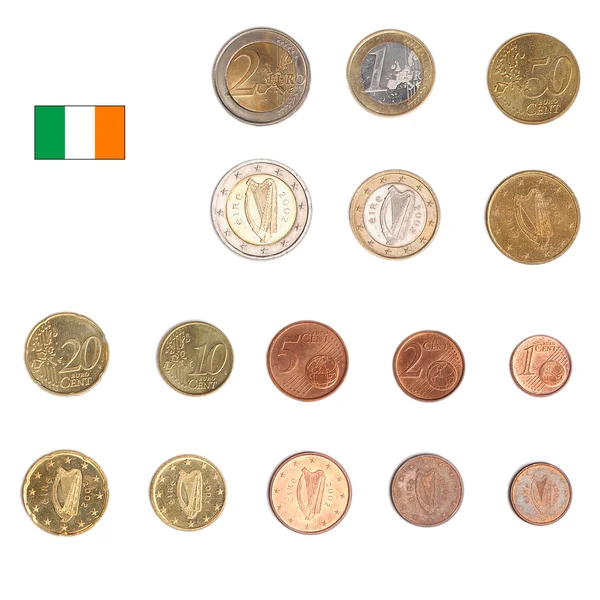 Moeda em euros - Irlanda — Fotografia de Stock