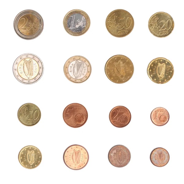 Monety euro - Irlandia — Zdjęcie stockowe