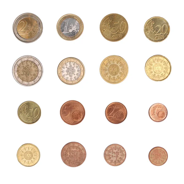 Monety euro - Portugalia — Zdjęcie stockowe