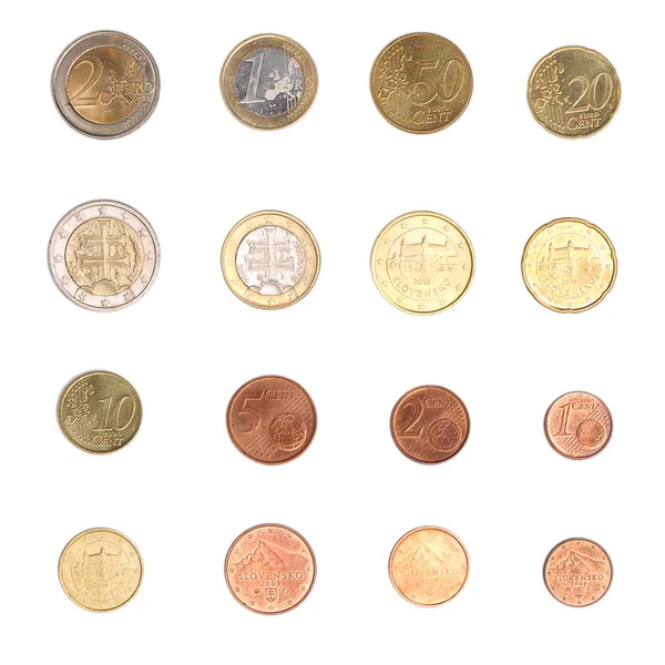 Монети євро - Словаччина — стокове фото
