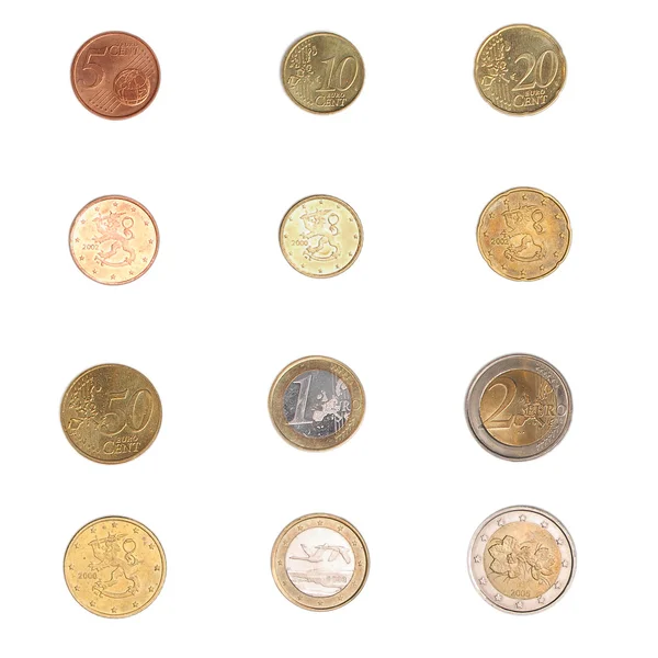 Монети євро - Фінляндія — стокове фото