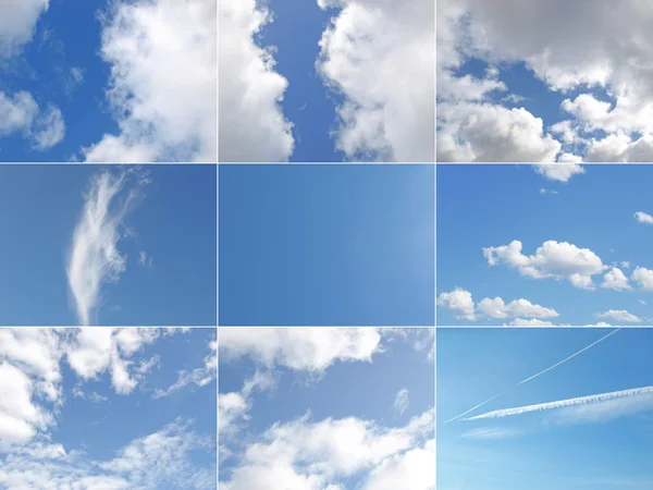 蓝蓝的天空拼贴画 — 图库照片