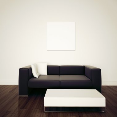 Modern Contemporary comfortable interior clipart