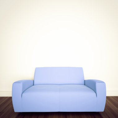 Minimal modern interior couch clipart