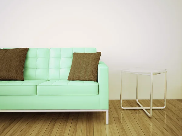 Minimal interiör med enda soffa — Stockfoto