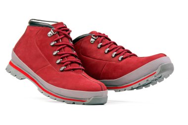 Low top hiking boots over white clipart