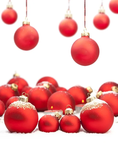 Christmas baubles with space for text — Stockfoto