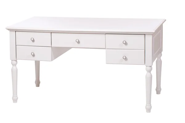 Eleganter Schreibtisch über Weiß, mit Pfad — Stockfoto