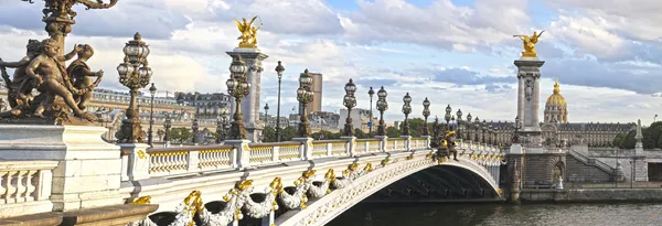 Puente Alexandre III vista panorámica Fotos de stock libres de derechos