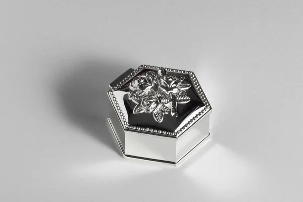 Caixa de prata pequena — Fotografia de Stock