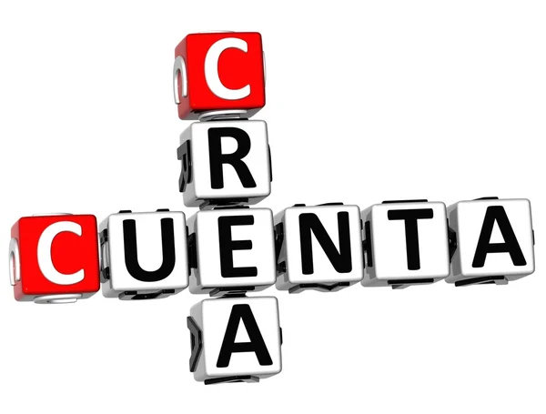 3D Crea Cuenta Crossword — Stock Photo, Image