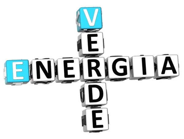 3D Energia Verde Crossword — Stock Photo, Image