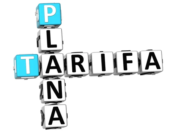3D Tarifa Plana кросворд — стокове фото