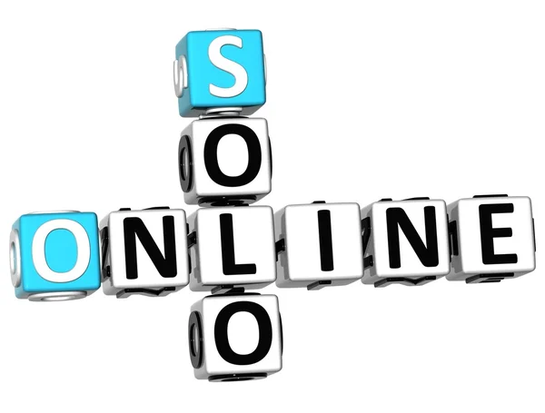 3D Solo Online Crossword — Stock Photo, Image