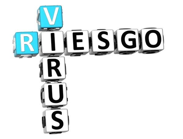 3D Virus Riesgo Crossword — Stock Photo, Image