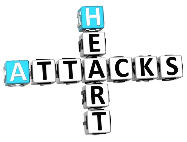 3D Heart Attacks Crossword — Stock Photo, Image