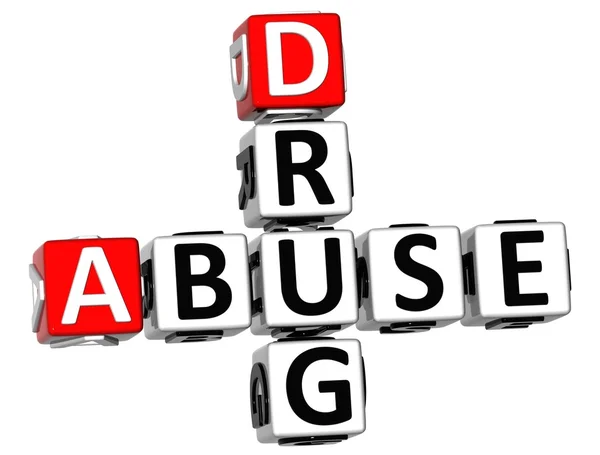 3D Drug Abuse Crossword — Stock Photo, Image