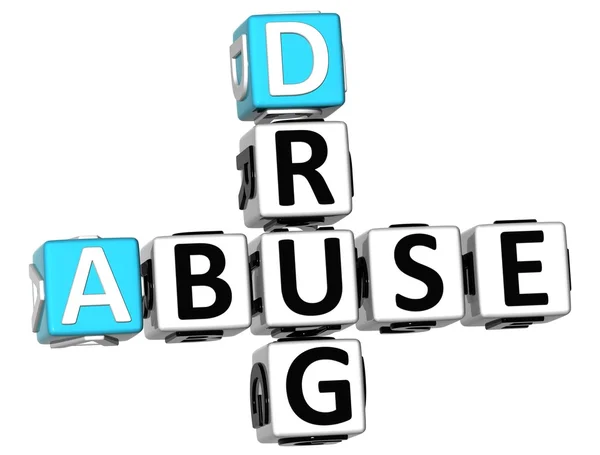 3D Drug Abuse Crossword — Stock Photo, Image