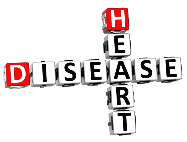 Mots croisés sur les maladies cardiaques 3D — Photo