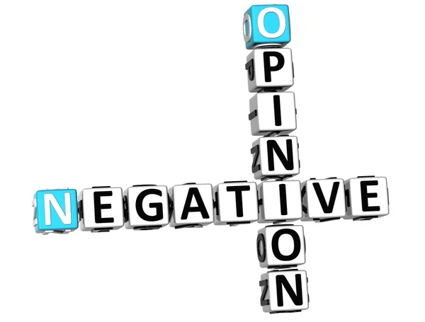 3D Opinião negativa Palavra cruzada — Fotografia de Stock