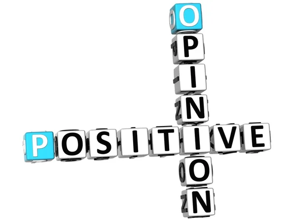3D Positive Opinion Crossword — Stock Photo, Image