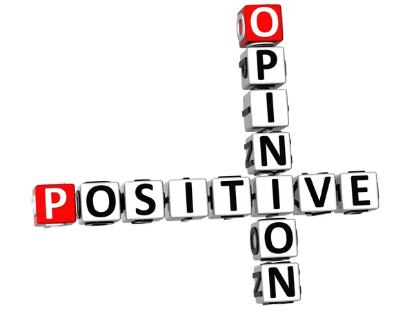 3D Positive Opinion Crossword — Stock Photo, Image