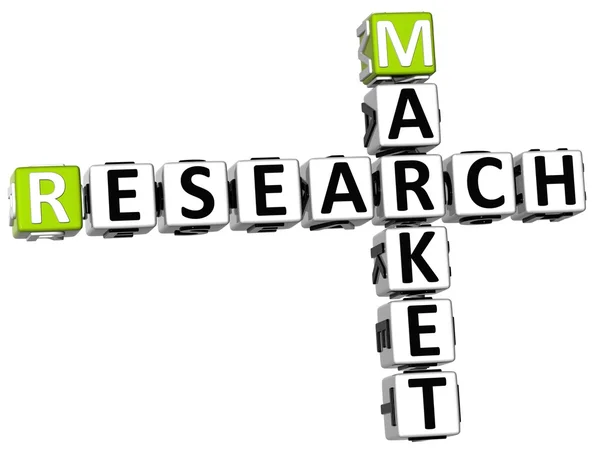3D Research Market Crossword — Stock Photo, Image