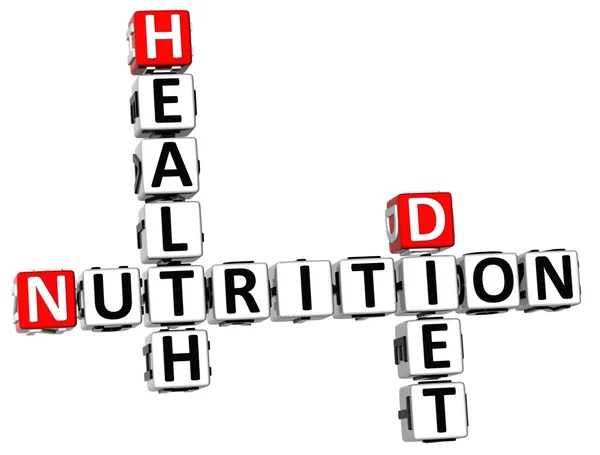 3D Nutrition Health Diet Crossword — Stock Photo, Image