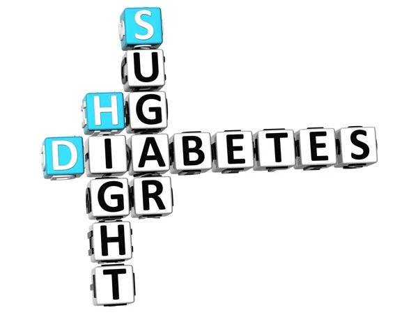 3D Diabetes Hight Sugar Crossword — Stock Photo, Image