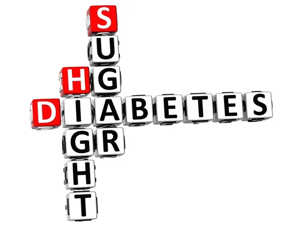 Diabetes 3D Hight palavra cruzada de açúcar — Fotografia de Stock