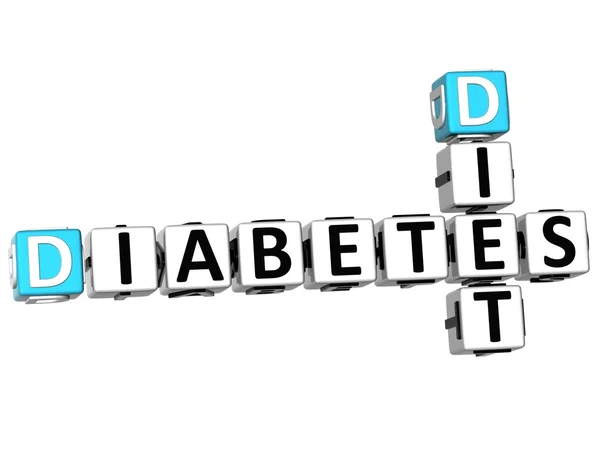 Diabetes 3D Dieta Palavra cruzada — Fotografia de Stock