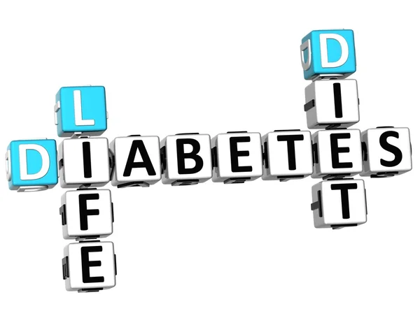 3d Diabetes Leben Ernährung Kreuzworträtsel — Stockfoto