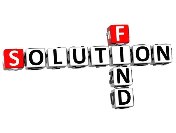 3D Find Solution Crossword — Stock Photo, Image
