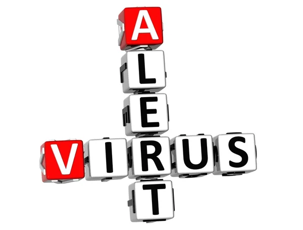 3D Virus Alert Crossword — Stock Photo, Image