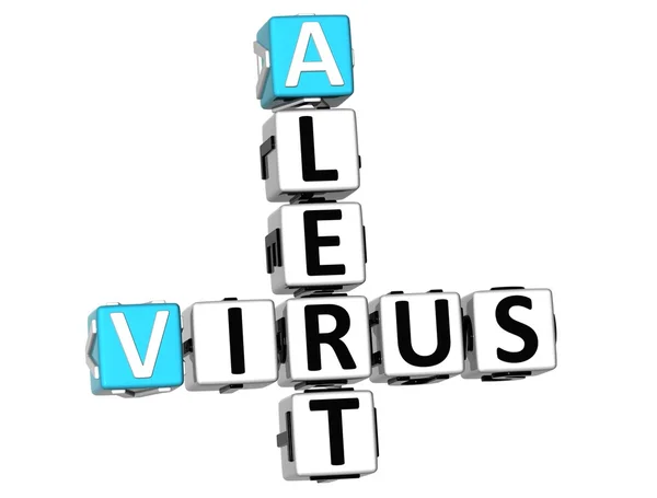 3D virus alert korsord — Stockfoto
