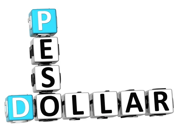 3d Dollar Peso Kreuzworträtsel — Stockfoto
