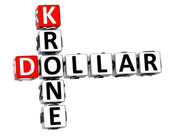 Dólar 3D Krone Crossword — Fotografia de Stock