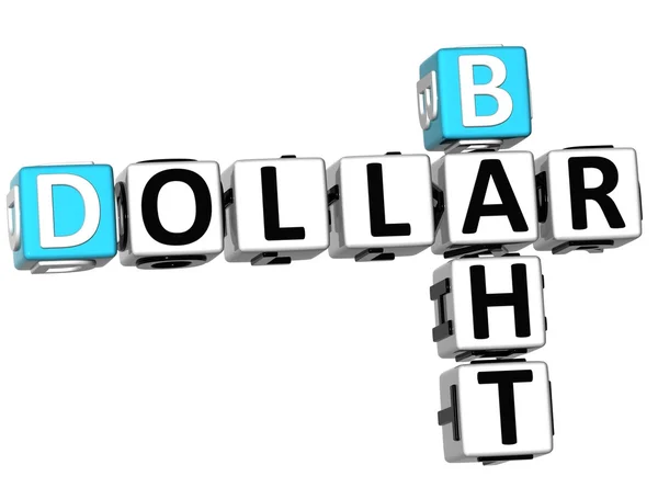3D Dollar Baht Crossword — Stock Photo, Image