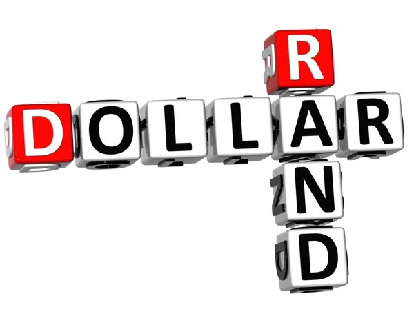 Dólar 3D Rand Crossword — Fotografia de Stock