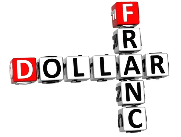3D dollar franc korsord — Stockfoto