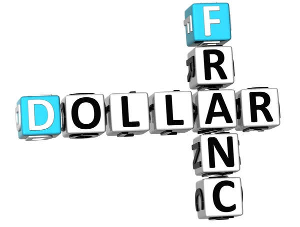 3D dollar franc korsord — Stockfoto