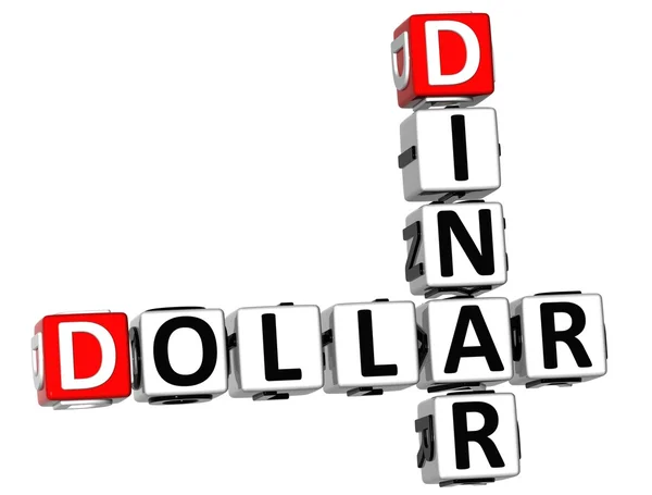 Dólar 3D Dinar Crossword — Fotografia de Stock