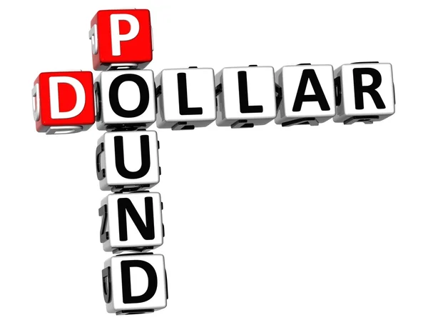 3D Dollar Pound Crossword — Stock Photo, Image