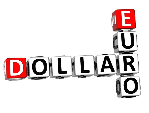 3D dollar euro korsord — Stockfoto