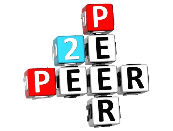 Crucigrama Peer to Peer 3D —  Fotos de Stock