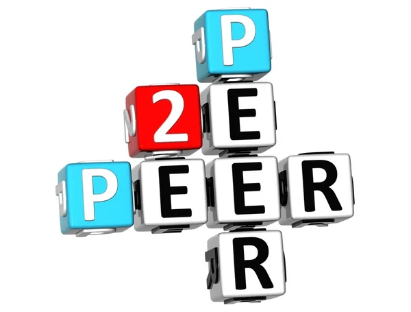 3D Peer to Peer Crossword — Stock Photo, Image