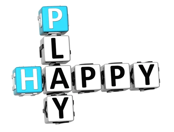 3D Happy Play Crossword — Stock Photo, Image