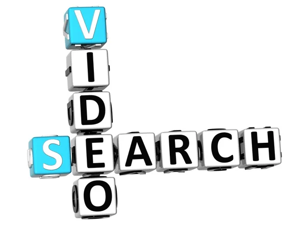 3D Search Video Crossword — Stock Photo, Image