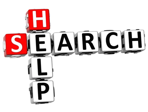 3D Search Help Crossword — Stock Photo, Image