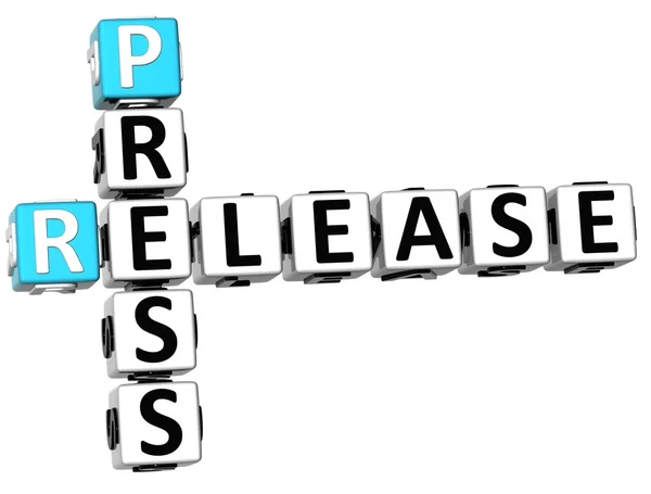 3D Press Release Crossword — Stock Photo, Image
